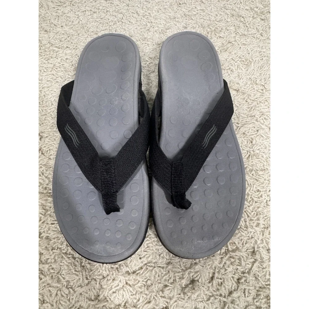 Vionic 44Wave Sandals Black Orthotic Flip Flop Arch Support Comfort Thong M9 W10